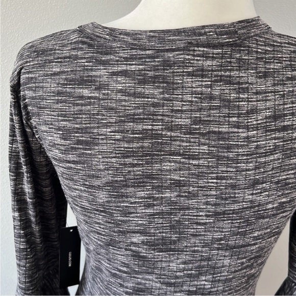 Lulu’s Jony Ribbed Button-Up Midi Sweater Dress Gray Space Dye - Picture 10 of 14